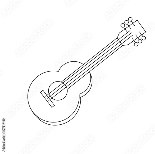 Minimal guitar line drawing for party, music, or celebration themes. Clean outline suitable for posters, invites, and icons.