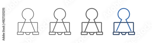 
outline icon set paper clip with paper clip design