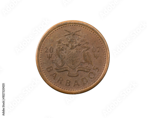 Wallpaper Mural Barbados one cent coin on a white isolated background Torontodigital.ca