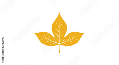 Golden maple leaf silhouette, a symbol of autumn and Canadian identity, perfect for branding, design, or seasonal promotions this fall