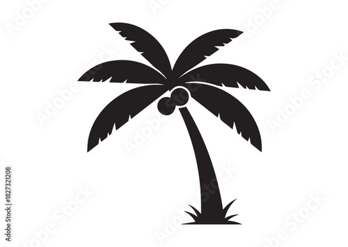 Palm tree icon, Palm tree silhouette vector