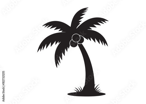 Palm tree icon, Palm tree silhouette vector