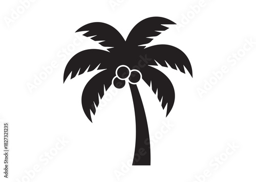 Palm tree icon, Palm tree silhouette vector