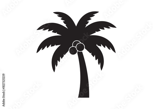 Palm tree icon, Palm tree silhouette vector
