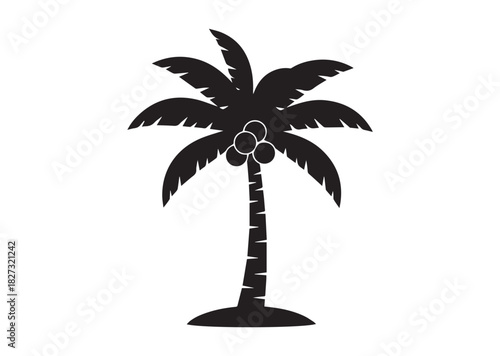 Palm tree icon, Palm tree silhouette vector