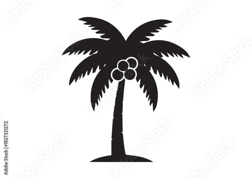 Palm tree icon, Palm tree silhouette vector