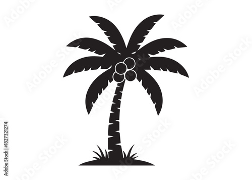 Palm tree icon, Palm tree silhouette vector
