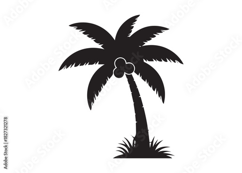 Palm tree icon, Palm tree silhouette vector