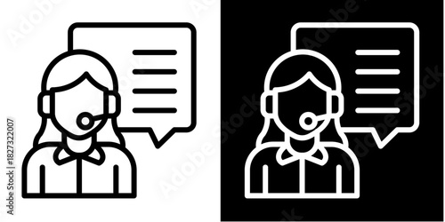 Live Chat  Icon Set White Style Collection