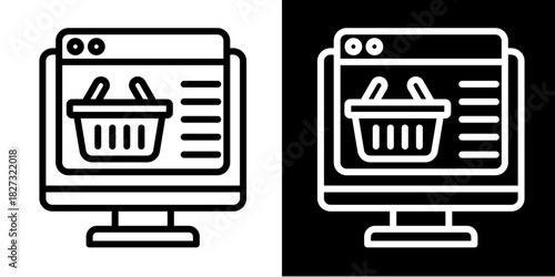 E-Commerce Platform  Icon Set White Style Collection