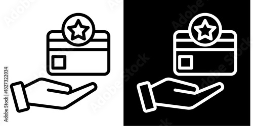 Loyalty Program  Icon Set White Style Collection