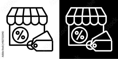 In-Store Promotion  Icon Set White Style Collection