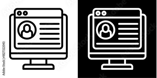 Customer Data  Icon Set White Style Collection