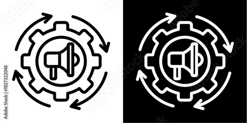 Marketing Automation  Icon Set White Style Collection