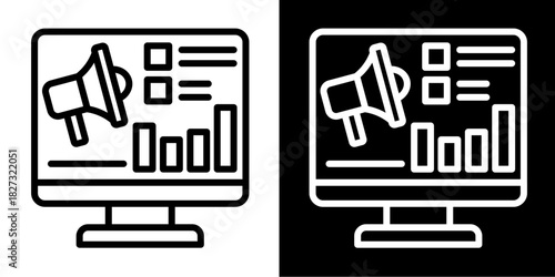 Campaign Analytics  Icon Set White Style Collection