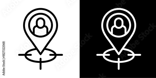 Geotargeting  Icon Set White Style Collection