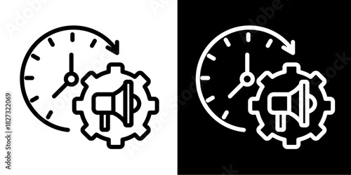 Real-Time Engagement  Icon Set White Style Collection
