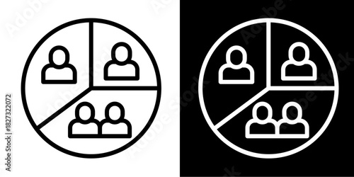 Audience Segmentation  Icon Set White Style Collection