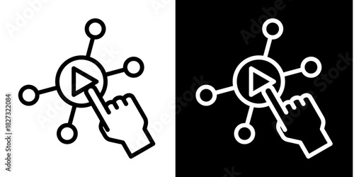 Interactive Content  Icon Set White Style Collection