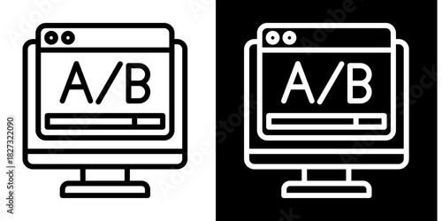 A B Testing  Icon Set White Style Collection
