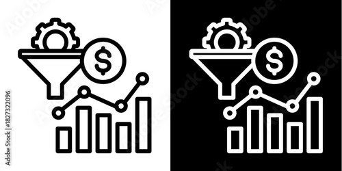 Conversion Tracking  Icon Set White Style Collection