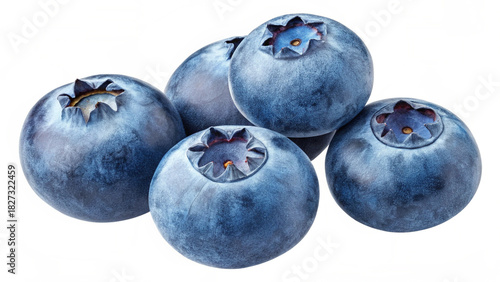 Fresh Blueberries Isolated on Transparent Background