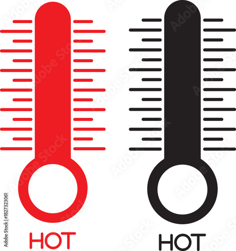 thermometer icon set. weather icons. Weather Sign. Temperature Scale Symbol. Low and high temperatures. Set of hot and cold temperature vector icons isolated on. Weather Sign. Temperature Scale Symbol