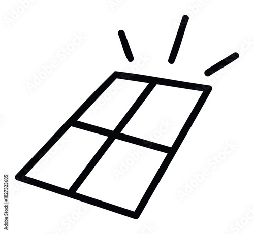 Abstract solar panel with radiating lines symbolizing renewable energy generation and sustainability for a modern eco friendly concept background.
