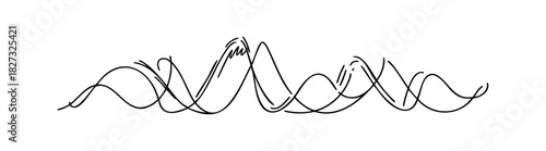 Abstract dynamic wavy line graph representing data flow or sound waves, ideal for technology and communication concepts