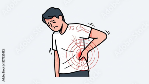 Lower Back Pain Illustration – Medical Symptom Vector