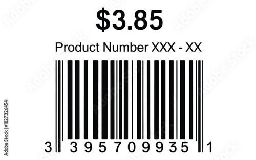 White Paper Price Barcode Tags Vector For Retail Product Labeling, Shelf Display, And Store Inventory Management