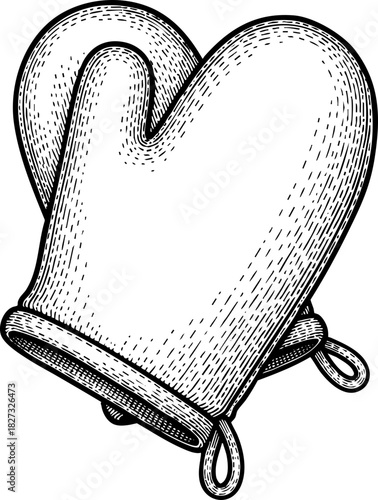 Sauna Felt Mitts Gloves Engraving Icon, Engraved Sauna Mittens for Spa and Wellness Websites, Health Articles, Beauty Blogs and Product Catalogs