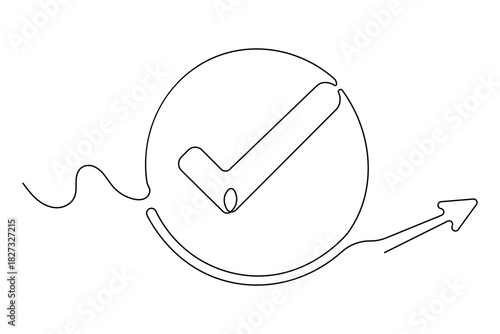 Success confirm icon continuous outline drawing simple style quality