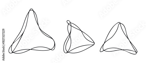 Abstract organic shapes with fluid contour lines forming dynamic triangles suggesting transformation and growth for modern graphics and branding.