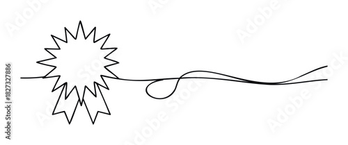 Award ribbon with ribbon tails as a symbol of achievement and victory, ideal for celebrating success in competitions, projects, or recognition ceremonies, offering a celebratory graphic.