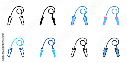Jump Rope icon set multiple style vector collection 
