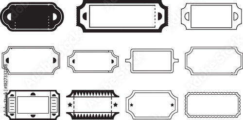 Vintage Vector Ticket Frames and Labels Collection for Coupon and Event Design