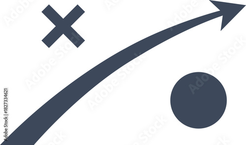 Strategic plan concept showing a path from start to goal