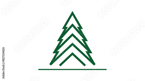 Minimalist Green Pine Tree Icon Design