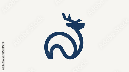 Stylized Deer and Airplane Fusion Logo Design for Travel Aviation