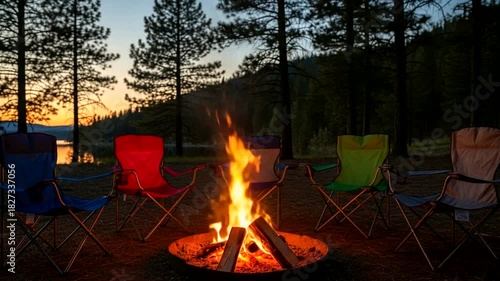 Wallpaper Mural Mesmerizing bonfire scene capturing the warmth and spirit of a twilight gathering outdoors Torontodigital.ca