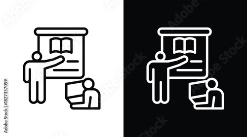 training Two-tone version in black and white background