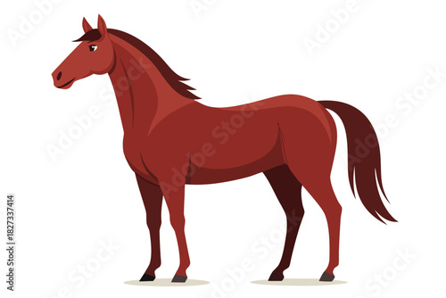 Red horse vector illustration on white background