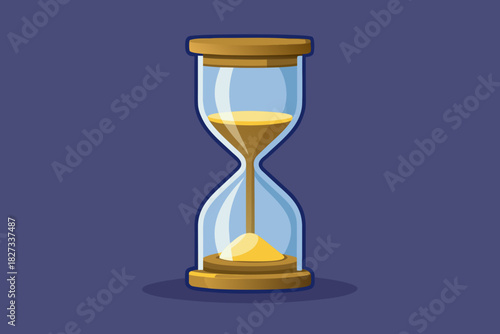 Hourglass vector illustration with sand and time concept