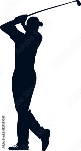 Black and White Golfer Silhou...