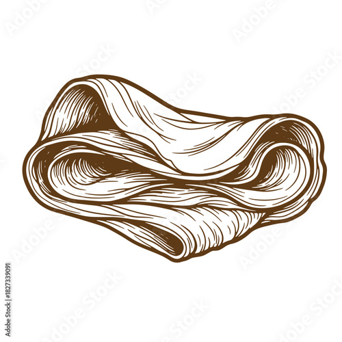 Hand drawn illustration of fresh dough sketched vintage for bakery and cooking concepts