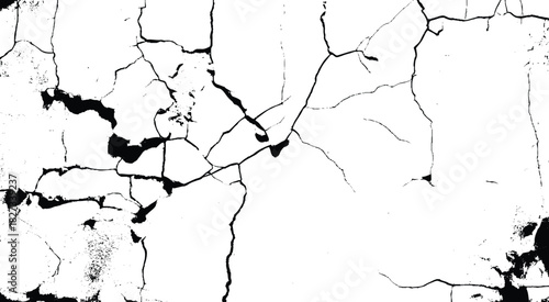Cracked white background, textured style. The white background features irregular patterns resembling parched earth. White background vector.
