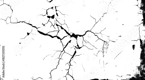 Cracks background, cracks texture, grunge background. Crack Texture. The cracks concrete texture white and black. Cracked earth. Structure of cracking. Vector 