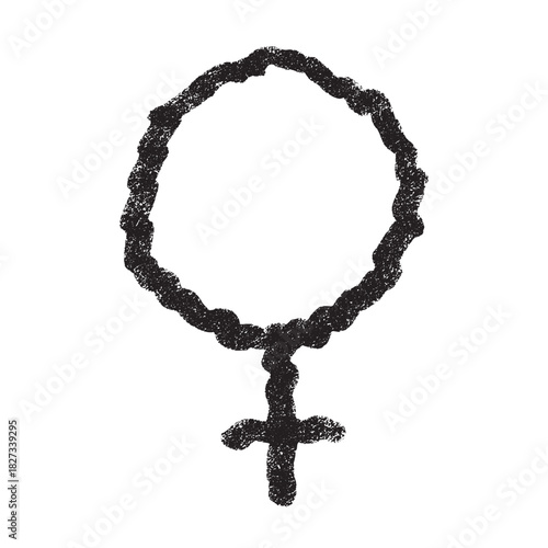 Hand drawn female gender identity icon Symbol used to represent sex and gender