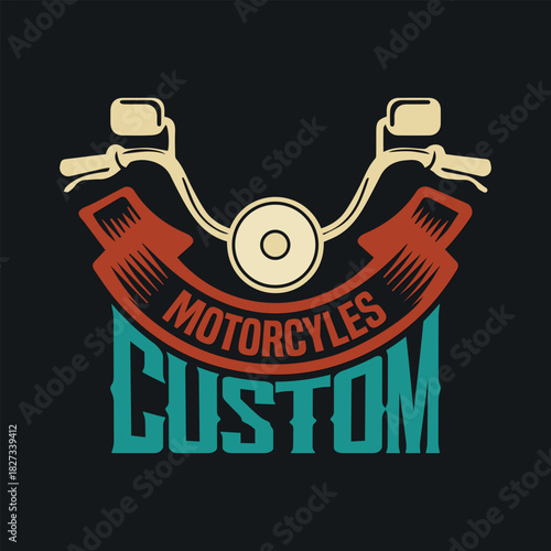 Vintage Custom Motorcycles Handlebar Emblem